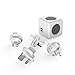 Travel Adapter, Allocacoc PowerCube Rewirable USB, 4 sockets and 2 USB Ports (TypeB sockets USB, Grey)