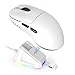 Ajazz AJ159 Dual Mode 2.4G/USB-C 56g Lightweight Gaming/Office Mouse with PAW3395 Sensor, 5 Programmable Buttons Up to 26KDPI with Magnetic Charging Dock for PC/Laptop/Win/Mac (White)