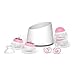 Nanobébé Breastmilk Baby Bottle Anti-Colic Starter Set with Silicone Pacifiers, Bottle Warmer, Breast Pump Adapter, and Slow Flow Nipples - 5 oz - Pink/Grey