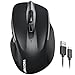 TECKNET Wireless Mouse Rechargeable, 2.4G USB-A Silent Mouse, Quiet Click, 6 Adjustable 4800 DPI, Cordless Computer Mouse, Ergonomic Mouse for Laptop, 6 Buttons Mouse for Chromebook, Ergo Grip - Black