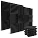 52 Pack Acoustic Panels 1 X 12 X 12 Inches - Acoustic Foam - High Density- Soundproof Studio Wedges - Charcoal