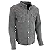 Milwaukee Leather MPM1621 Men's Grey Flannel Biker Shirt with CE Approved Armor - Reinforced w/Aramid Fibers - 3X-Large