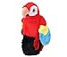 Wild Republic Perching Parrot, Scarlet Macaw, Snap Bracelet, Records and Replays, 9 Inches, Gift for Kids, Plush Toy, Fill is Spun Recycled Water Bottles