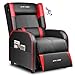 GTRACING Gaming Recliner Chair with Bluetooth Speakers Racing Style Single Gaming Sofa Modern Living Room Recliners Ergonomic Comfortable Massage Home Theater Seating, Red