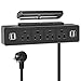 Under Desk Power Strip, VILONG Adhesive Mount Power Strip with USB, Desktop Power Outlets, Removable Mount Multi-Outlets with 4 USB Ports, 4 AC Plugs for Home Office Reading 6.5FT Cord