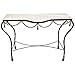 MY SWANKY HOME Black Gold Iron Swag Tassel Console Table Ornate Marble Metal Sofa Rope 36 in