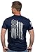 Nine Line American Flag T-Shirt - Unisex Midnightnavy Patriotic T-Shirt - Dropline Logo and American Flag on Sleeve - XL