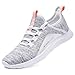 ALEADER Women's Energycloud Slip On Walking Shoes Pure Running Shoes for Gym Workout Treadmill Running Errands White Gray Size 8.5 US