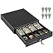 Volcora 13' Electronic Cash Register Drawer for Point of Sale (POS) System with 4 Bill 5 Coin Cash Tray, Removable Coin Compartment, 24V, RJ11/RJ12 Key-Lock, Media Slot, Black - for Small Businesses