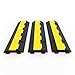 Happybuy 3 Pack of 2 Channel 11000lbs per Axle Capacity Protective Wire Cord Ramp Driveway Rubber Traffic Speed Bumps Cable Protector