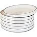 Mora Ceramic Flat Plates Set of 6-8 in - The Dessert, Salad, Appetizer, Small Lunch, etc Plate. Microwave, Oven, and Dishwasher Safe, Scratch Resistant. Kitchen Porcelain Dish - Vanilla White