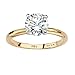 PalmBeach Yellow Gold-Plated Platinum-Plated or Silvertone Round Cubic Zirconia Solitaire Engagement Ring Sizes 5-10 Size 8