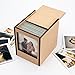 Wooden Polaroid Frame and Photo Storage Box - Rustic Wedding Guest Book Alternative for Reception and Registry; Decorative Wood Album with Frame for Photos & Sliding Lid (Rustic)
