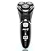 Men's Electric Shaver - MAX-T Corded and Cordless Rechargeable 3D Rotary Shaver Razor for Men with Pop-up Sideburn Trimmer Wet and Dry with Wall Adapter 100-240V