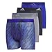 adidas Boys' Athletic Fit Microfiber Boxer Brief Underwear (4-Pack) All Day Sport Comfort, Semi Lucid Blue/Legend Ink Blue/Grey, X-Large