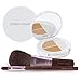 Sheer Cover – Flawless Face Kit – Perfect Shade Mineral Foundation – Conceal & Brighten Highlight Trio – with FREE Foundation Brush and Concealer Brush – Light Shade – 4 Pieces