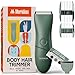 MERIDIAN - The Starter Package - Original Electric Body & Pubic Hair Trimmer Set, 1 Replacement Blade - Cordless, Waterproof, Rechargeable - for Men and Women - Easy & Pain-Free Grooming Kit - Sage