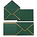 100 Pack A7 Envelopes 5 x 7 Card Envelopes V Flap Envelopes with Gold Border for Office, Wedding Gift Cards, Invitations, Graduation, Baby Shower, Parties (5.32 x 7.28 Inches, Dark Green)