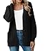 VIISHOW Women Chunky Knit Cardigan Sweater Long Sleeve V Neck Button up Cardigan with Pocket Sweater Coat for Fall and Winter,Black,2X-Large,Black,Large