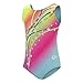 GK Stars Gymnastics & Dance Leotard for Girls and Toddlers - Activewear One Piece Outfit in Fun Colorful Prints (Child Extra Small, Rainbow Starburst)