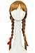 xcoser Annabelle Wig Conjuring Cosplay Long Light Brown Double Tails Hair Accessories