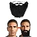 Kentmuel Halloween Party Fake Beard - Costume Party Funny Black Fake Beard with Mustache, Realistic False Facial Hair for Adult