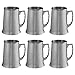 DISCOUNT PROMOS Stainless Steel Beer Stein Mug 13.5 oz. Set of 6, Bulk Pack - Great for Restaurant, Brewery, Pub - Silver