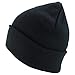Trendy Apparel Shop XXL Oversized Solid Cuff Long Stretchy Winter Beanie Hat - Black - 2XL