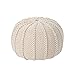 Christopher Knight Home Agatha Knitted Cotton Pouf, Beige Small