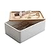 YAMAZAKI Home Rin Accessory Box With Wooden Lid For Jewelry, Watches, or Sunglasses - Polystone