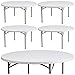 (5 Pack) 60'' Round Plastic Folding Table - Heavy Duty Banquet Table