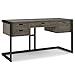 SIMPLIHOME Hampden SOLID ACACIA WOOD Modern Industrial 60 Inch Wide Desk in Weathered Grey, For the Office Desk, Writing Table, Workstation and Study Table