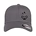 Ace of Spades Sniper Gun Punisher Embroidered Flexfit Fitted Baseball Cap Hat 2nd Amendment (Grey Hat Black Thread, Large-XLarge)