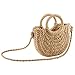 Ayliss Women Straw Handbag Summer Beach Rattan Tote Bag Crossbody Shoulder Top Handle Handbag Handmade Purse Clutch Bag (Khaki)