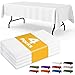 Niuara White Plastic Table Cloth Rectangle Table 4 Pack, 54''×108'' White Tablecloth for 6ft Tables, Table Cloth for Disposable Use, Table Cover for Holiday Party, Gathering