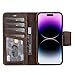 BlackBrook Premium Full-Grain Leather Wallet Case for iPhone 14 Pro Max (6.7'), Burkley Magnetic Detachable 2-in-1 Set, 4 Card Slots, Cash & ID Pocket, with RFID (Distressed Coffee, iPhone 14 Pro Max)