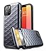 Clayco Argos Series Wallet Case for iPhone 12 Pro Max 6.7'(2020 Release), Slim Card Holder Protective Wallet Case Built-in Sliding Credit Card/ID Card Slot (Black)