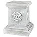 Design Toscano English Rosette Indoor/Outdoor Sculptural Garden Plinth Base Statue Riser, 11 Inches Square, 13 Inches Tall, Handcast Polyresin, Antique Stone Finish
