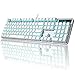 MageGee Mechanical Gaming Keyboard, Wired USB Adjustable Backlight Keyboard, New Mechanical Storm 100% Anti-ghosting Keyboard with Blue Switches for Windows PC/MAC Games (White)