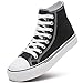 ZGR Womens High Top Canvas Sneakers,Lace up Canvas Shoes,Casual Tennis Walking Shoes(Black.US8)