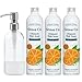 Grove Co. Ultimate Dish Soap Refills (3 x 16 Fl Oz) + Refillable Glass Dish Soap Dispenser for Kitchen Sink with Non-Slip Silicone Sleeve, Plastic Free Cleaning Products, Orange & Rosemary