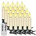 FREEPOWER Christmas Tree Taper Candles with Removable Clips Flameless Electric Fake Candles with Remote Control and Timer for Christmas and Home Decor, Pack of 20 Ivory