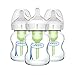 Dr. Brown's Natural Flow Anti-Colic Options+ Wide-Neck Glass Baby Bottles 5 oz/150 mL, with Level 1 Slow Flow Nipple, 3 Pack, 0m+