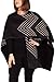 Ike Behar Reversible Fashion Wrap, Black With Design, One Size
