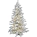 Christmas Time 7.5-Ft Silverado Pine White Flocked Slim Christmas Tree with EZ Connect Warm White LED Lights