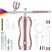 Airbrush Kit with Compressor Rechargeable Cordless Portable High-Pressure Air Brush Set with 0.3mm/0.5mm Nozzle and Cleaning Brush Set for Painting Art Model Makeup Nail Cake Decorating Tattoo Pink