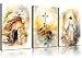 3Pcs Jesus Canvas Wall Art Christian Wall Decor Jesus Resurrection Ascension Painting Pictures Empty Tomb Cross Poster Prints for Bedroom Prayer Room Church Easter Home Decoration 16X24