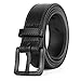 XZQTIVE Men’s Metal Free Belt Hypoallergenic Leather Belts For Jeans Dress Nickle Free TSA Belt With Black Buckle