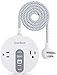 Power Strip Surge Protector with USB C - Extension Cord Flat Plug with 2 Widely AC Outlet and 3 USB, Small Desktop Charging Station with 5 ft Power Cord, Compact for Travel, Home and Office (490J)