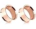 Pierced Owl Rose Gold Plated Stainless Steel Double Flared Tunnel Plug Earrings, Sold as a Pair (19mm (3/4'))